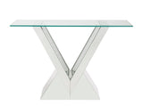 Noralie - Console Table - Clear Glass, Mirrored & Faux Diamonds