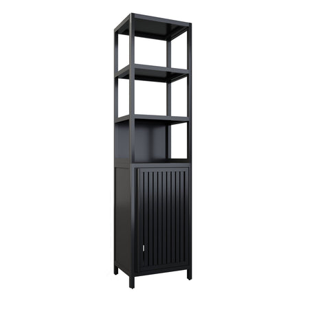 Storage Cabinet With Tall Linen Tower, Multifunctional For Bathroom