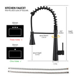Commercial Kitchen Faucet With Pull Down Sprayer And Magnetic Docking Spray Head - Matte Black