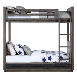 Estevon - Twin Over Twin Bunk Bed With Storage - Gray Oak