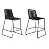 Shasta - 30" Outdoor Metal And Rope Stackable Barstool