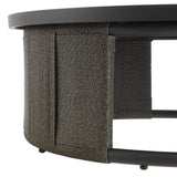 Brampton - Powder Coated Metal Round Outdoor Coffee Table With Aluminum Table Top - Gray