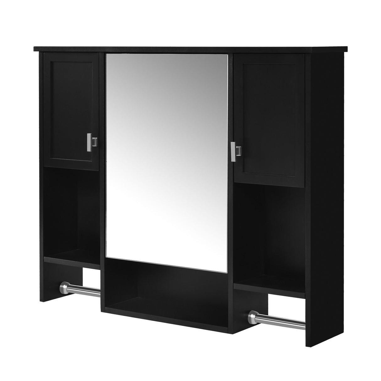 Wall Mounted Bathroom Storage Cabinet With Mirror, Medicine Cabinet With Towel Bar