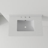 Basin Sink With 2" Thick Rim, Triple Faucet Holes, Sink Only