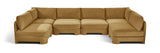 Hammond - Velvet Performance Fabric Upholstered 6 Piece U-Shaped Armless Sectional