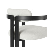 Jazmin - Outdoor Dining Chair With Boucle Cushion And Powder Coated Aluminum Frame (Set of 2) - Cream / Black