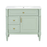 Freestanding Bathroom Vanity With Sink, Adjustable Shelf, Flip Drawer