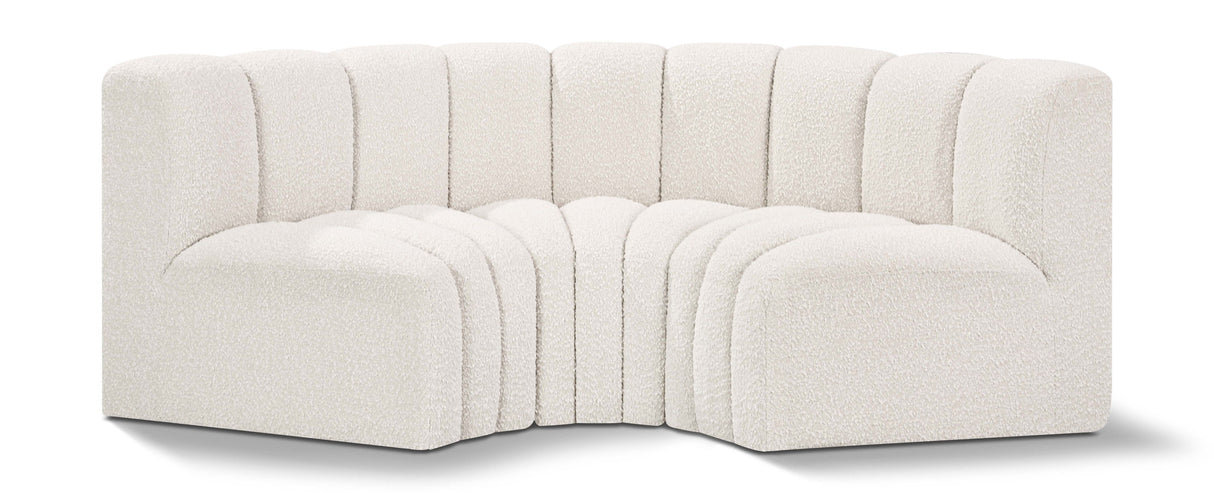 Arc - Boucle Fabric 3 Piece Modular U-Shaped Sofa