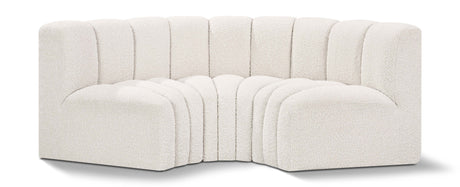 Arc - Boucle Fabric 3 Piece Modular U-Shaped Sofa