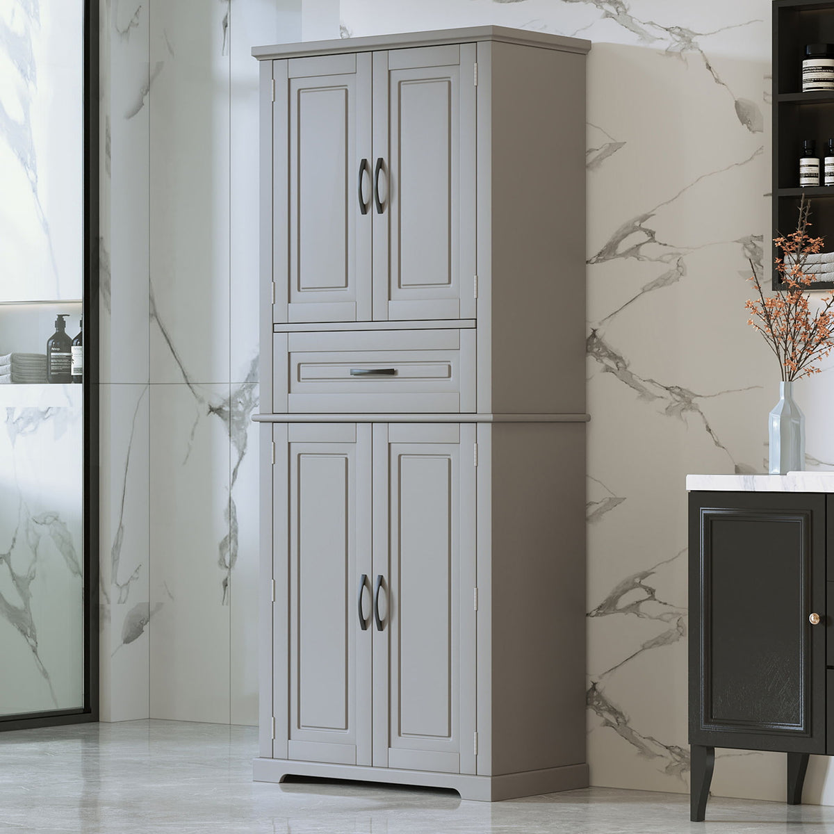 Bathroom Storage Cabinet With Drawer And Adjustable Shelf