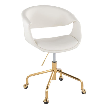 Curvo - Upholstered Task Chair - Gold Metal Base