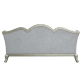 Qunsia - Sofa With 5 Pillows - Light Gray Linen & Champagne