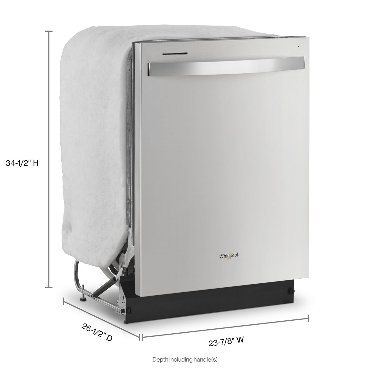 Whirlpool WDT540HAMZ dishwasher dimension diagram