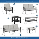 Patio Furniture Set With Coffee Table And Cushions For Backyard