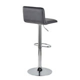 Casper - Contemporary Adjustable Barstool (Set of 2) - Chrome Frame