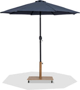 Fiji - Aluminum Patio Umbrella With Square Teak And Black Base