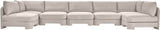 Hammond - Velvet Performance Fabric Upholstered 7 Piece U-Shaped Armless Sectional