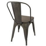 Oregon - Industrial - Farmhouse Stackable Dining Chair (Set of 2) - Antique And Espresso