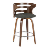 Cosi - Fixed-Height Swivel Barstool (Set of 2) - Walnut Frame