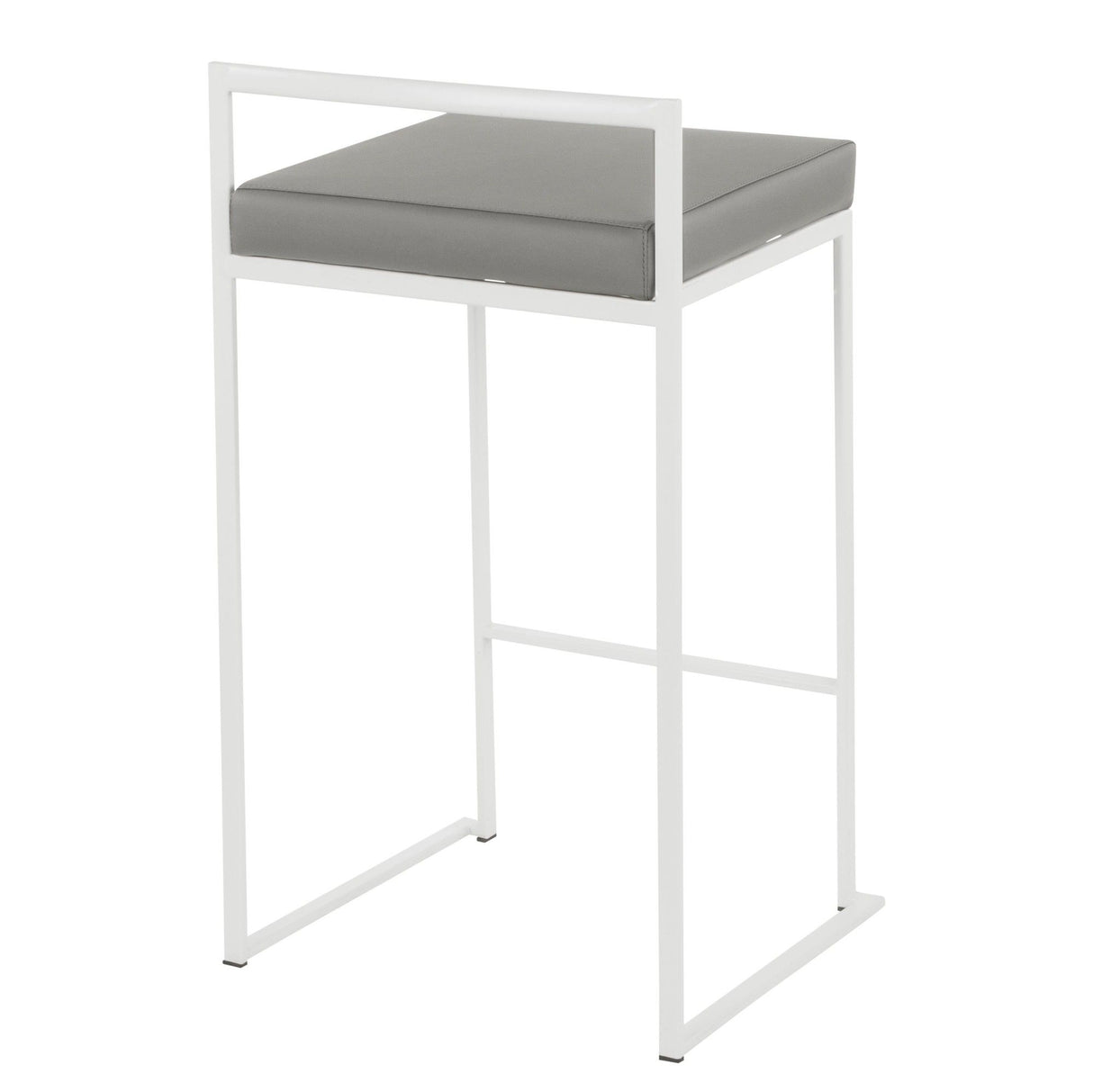 Fuji - Contemporary Stackable Counter Stool (Set of 2) - White Frame