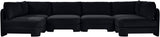 Hammond - Velvet Performance Fabric Upholstered 6 Piece U-Shaped Armless Sectional