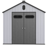 Resin Plastic Storage Shed For Backyard Garden With Spire Tool Storage