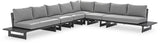 Maldives - 6 Piece Water Resistant Outdoor Patio Modular Sectional With Gray Base