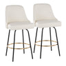 Studded - Marcel Fixed-Height Barstool (Set of 2) - Black Metal