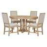Dining Set & Extendable Round Table And 4 Upholstered Chairs