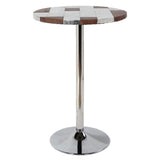 Brancaster - Bar Table - Retro Brown Top Grain Leather & Aluminum