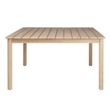 Balmor - 53" Square Outdoor Dining Table, Seats 4 - Wire-Brushed Natural Eucalyptus