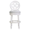 Stool With Back And Swivel Upholstered Seat