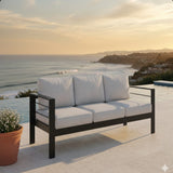 All-Weather Patio Sofa & Cushions, 3 Seat Outdoor Couch