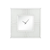 Noralie - Wall Clock With LED - Mirrored & Faux Diamonds