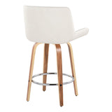 Santi - 25" Fixed-Height Counter Stool With Swivel - Zebra Wood (Set of 2)