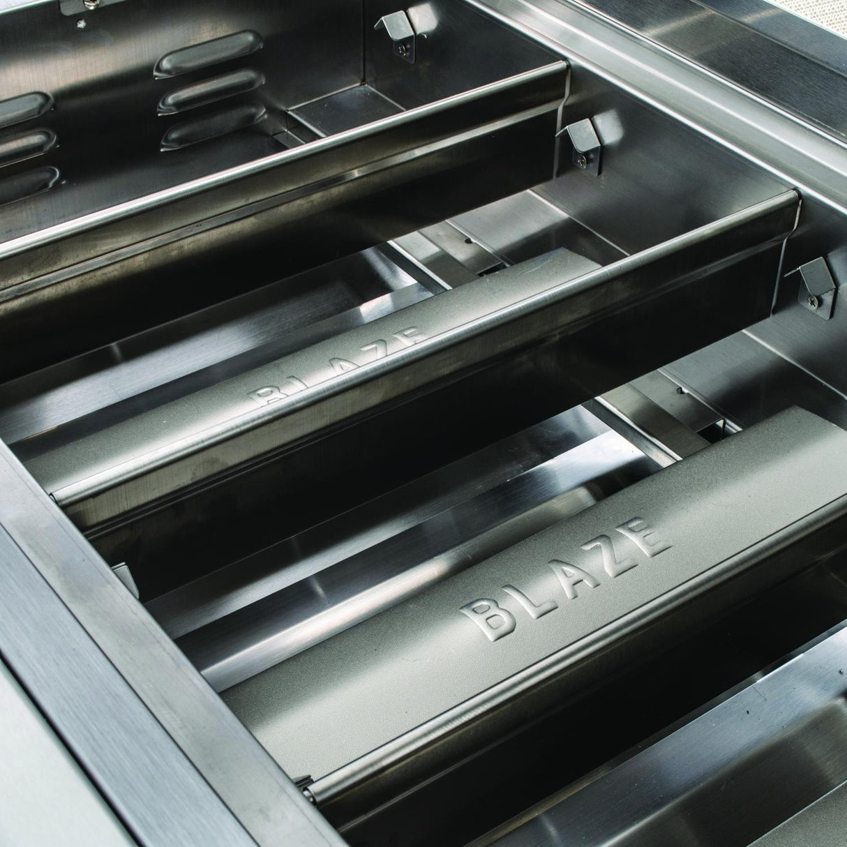 Blaze Sunrise 8-Ft Outdoor Kitchen Island w/ 32-Inch LTE+ Natural Gas Grill in Architectural Bronze w/ Keon Countertop