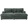 Oversized Double Chaise Lounge Sofa With USB Ports And Cup Holders