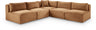 Shaggy - Fabric 5 Piece Modular Corner Armless Sectional