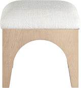 Lawson - Chenille Fabric Ottoman - Natural Base