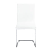Palton - Side Chair Set of 2) - White Synthetic Leather & Chrome