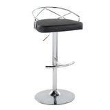 Charlotte - Glam Adjustable Swivel Barstool (Set of 2) - Chrome Frame