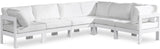 Nizuc - Outdoor Patio 6 Piece Modular Sectional With White Frame