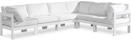 Nizuc - Outdoor Patio 6 Piece Modular Sectional With White Frame