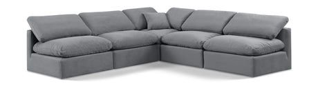 Indulge - Velvet 5 Piece Modular Corner Armless Sectional