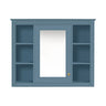 Wall Mounted Medicine Cabinet With Mirror, Storage Cabinet Featuring 6 Open Shelves And Adjustable Interior