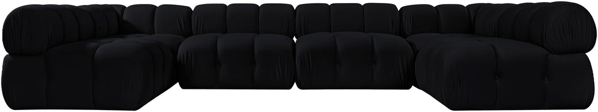 Orin - U-Shaped Velvet 6 Piece Modular Sectional