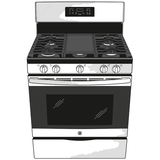GE JGBS66EEKES - 30 in. 5 cu. ft. Gas Range with 5 Sealed Burners & Griddle - Slate