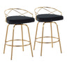 Charlotte - Glam - 26" Fixed-Height Counter Stool (Set of 2) - Gold Base
