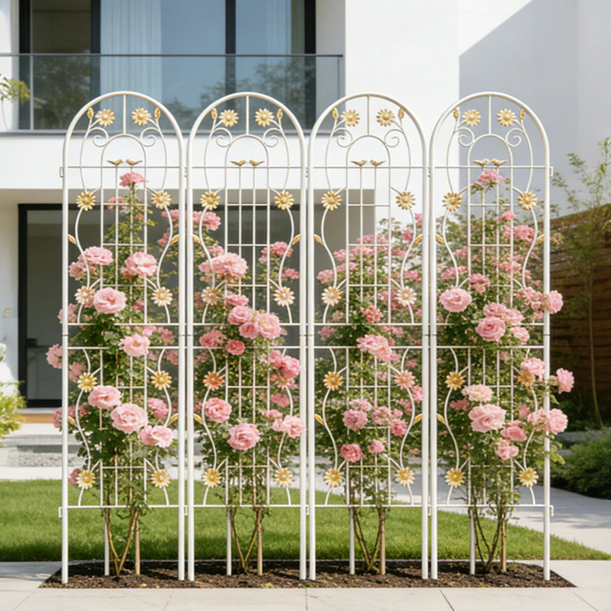 Metal Garden Trellis Rustproof Trellis For Climbing Plant Outdoor Flower Support