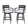 Outdoor Swivel Bar Chairs, 360 Degree Rotation, Ergonomic Backrest (Set of 2)